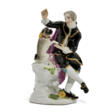 A MEISSEN PORCELAIN FIGURE OF A GENTLEMAN TEASING A PUG - Jetzt bei der Auktion