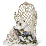 A MEISSEN PORCELAIN ARBOUR GROUP OF LOVERS WITH A PUG - фото 3