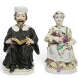 A PAIR OF MEISSEN PORCELAIN NODDING FIGURES OF A PREACHER AND HIS WIFE - photo 1