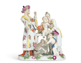 A MEISSEN PORCELAIN CHINOISERIE FAMILY GROUP