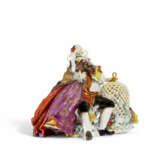 A MEISSEN PORCELAIN GROUP OF A PAIR OF LOVERS WITH A BIRD CAGE - фото 4