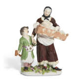 A MEISSEN PORCELAIN GROUP OF A BEGGAR WITH TWO CHILDREN - photo 1