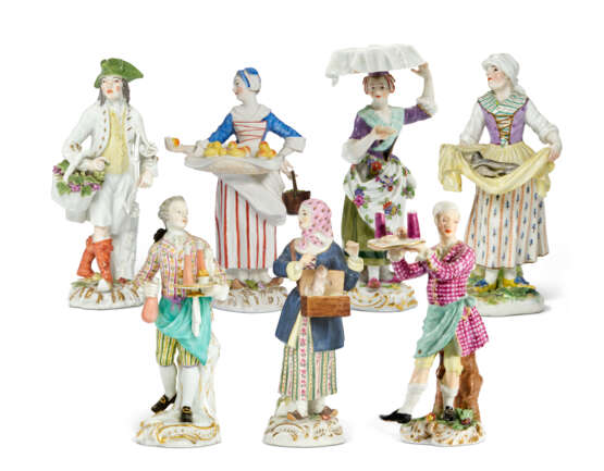 A GROUP OF SEVEN MEISSEN PORCELAIN FIGURES FROM THE 'CRIS DE PARIS' SERIES - Foto 1