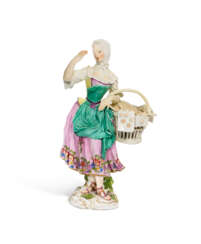 A LARGE MEISSEN PORCELAIN FIGURE OF A PASTRY-SELLER FROM THE 'CRIS DE PARIS' SERIES