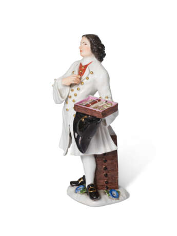 A MEISSEN PORCELAIN FIGURE OF A TRINKET-SELLER FROM THE EARLY 'CRIS DE PARIS' SERIES - фото 2