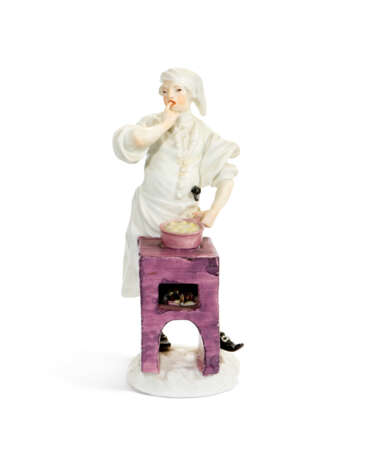 A MEISSEN PORCELAIN FIGURE OF A COOK FROM THE 'CRIS DE PARIS' SERIES - Foto 1