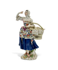 A MEISSEN PORCELAIN FIGURE OF A PASTRY-SELLER FROM THE 'CRIS DE PARIS' SERIES