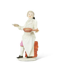 A MEISSEN PORCELAIN FIGURE OF A COOK