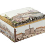 A GOLD, SILVER AND DIAMOND-MOUNTED MEISSEN PORCELAIN ROYAL TOPOGRAPHICAL RECTANGULAR SNUFF-BOX AND COVER - фото 8