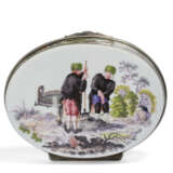 A MEISSEN PORCELAIN SILVER-MOUNTED OVAL SNUFF-BOX AND COVER - photo 5