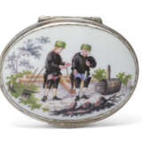 A MEISSEN PORCELAIN SILVER-MOUNTED OVAL SNUFF-BOX AND COVER - фото 6