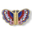 A SWISS GOLD AND ENAMEL BUTTERFLY MUSICAL SNUFF-BOX WITH WATCH, MADE FOR THE CHINESE MARKET - Prix ​​des enchères