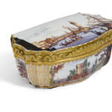 A GILT-METAL-MOUNTED MEISSEN PORCELAIN LARGE SNUFF-BOX AND COVER OR CASKET AND COVER - photo 1