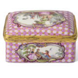 A GILT-METAL-MOUNTED MEISSEN PORCELAIN RECTANGULAR SNUFF-BOX AND COVER - фото 4