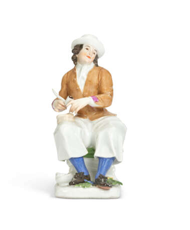 A MEISSEN PORCELAIN FIGURE OF A LACEMAKER KNOWN AS BARBARA UTTMAN AND A FIGURE OF A DUTCH PEASANT - photo 2