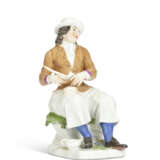 A MEISSEN PORCELAIN FIGURE OF A LACEMAKER KNOWN AS BARBARA UTTMAN AND A FIGURE OF A DUTCH PEASANT - Foto 4