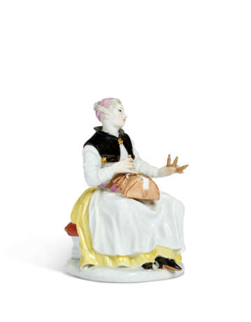 A MEISSEN PORCELAIN FIGURE OF A LACEMAKER KNOWN AS BARBARA UTTMAN AND A FIGURE OF A DUTCH PEASANT - photo 7