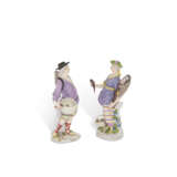 A PAIR OF MEISSEN PORCELAIN FIGURES OF A FISHERMAN AND FISHERWOMAN - photo 2