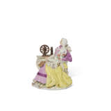 A MEISSEN PORCELAIN GROUP OF A WOMAN WITH A SPINNING WHEEL - Foto 3