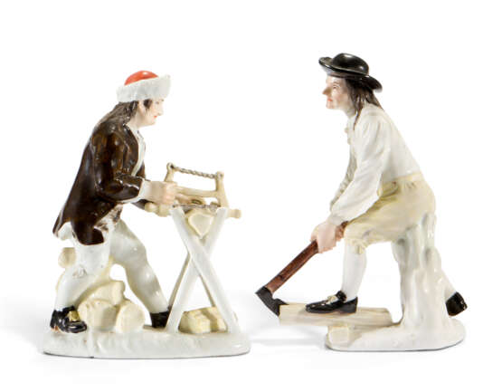 TWO MEISSEN PORCELAIN FIGURES OF WOODSMEN - Foto 1