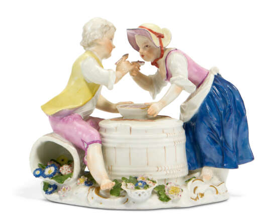 A MEISSEN PORCELAIN GROUP OF CHILDREN - Foto 1