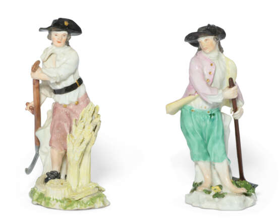 TWO MEISSEN PORCELAIN FIGURES OF HARVESTERS - photo 1