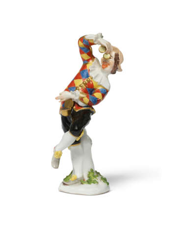 A MEISSEN PORCELAIN FIGURE OF HARLEQUIN WITH PINCE-NEZ - Foto 1