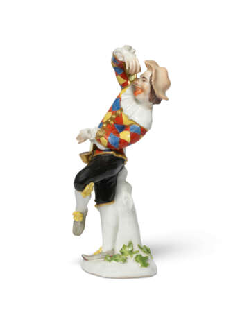 A MEISSEN PORCELAIN FIGURE OF HARLEQUIN WITH PINCE-NEZ - Foto 2