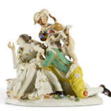 A MEISSEN PORCELAIN COMMEDIA DELL'ARTE GROUP OF 'THE IMPETUOUS LOVER' - Foto 1