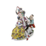 A MEISSEN PORCELAIN GROUP OF THE ‘MOCKERY OF AGE’ (DER GENARRTE SCHWÄCHLING) - Foto 2