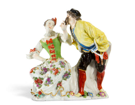 A MEISSEN PORCELAIN GROUP OF PANTALONE AND A LADY (PANTALEON UND ‘FRAUEN ZIMMER’) - Foto 1