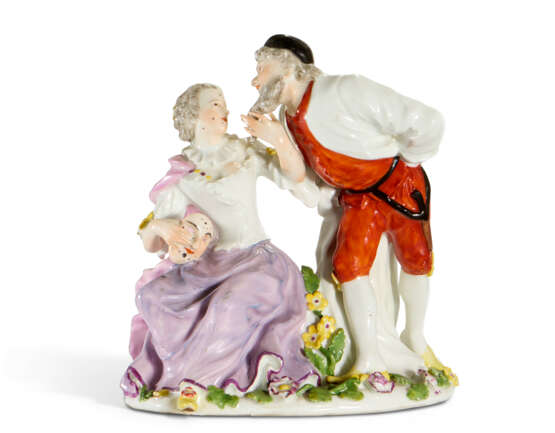 A MEISSEN PORCELAIN GROUP OF PANTALONE AND COLUMBINE - Foto 1