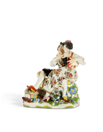 A MEISSEN PORCELAIN GROUP OF 'THE INDISCREET HARLEQUIN' - Foto 2