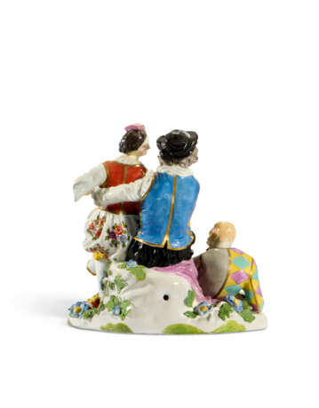 A MEISSEN PORCELAIN GROUP OF 'THE INDISCREET HARLEQUIN' - Foto 4