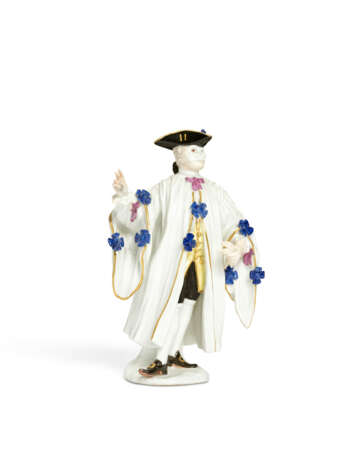 A MEISSEN PORCELAIN FIGURE OF A MASQUERADER, TRADITIONALLY KNOWN AS AVVOCATO OR THE LAWYER FROM THE COMMEDIA DELL'ARTE SERIES - фото 2