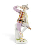 A MEISSEN PORCELAIN FIGURE OF A DANCING HARLEQUIN FROM THE 'DUKE OF WEISSENFELS' SERIES - Foto 1