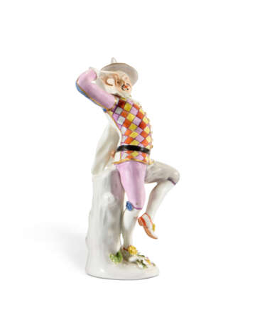 A MEISSEN PORCELAIN FIGURE OF A DANCING HARLEQUIN FROM THE 'DUKE OF WEISSENFELS' SERIES - Foto 3