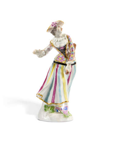 A MEISSEN PORCELAIN FIGURE OF THE DANCING HARLEQUINE FROM THE 'DUKE OF WEISSENFELS' SERIES - Foto 1