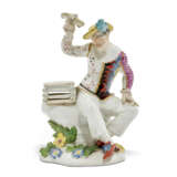 A MEISSEN PORCELAIN FIGURE OF HARLEQUIN WITH LOVEBIRDS - photo 1