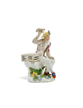 A MEISSEN PORCELAIN FIGURE OF HARLEQUIN WITH LOVEBIRDS - Foto 2