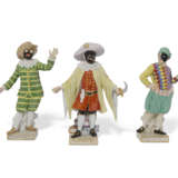 THREE MEISSEN PORCELAIN FIGURES FROM COMMEDIA DELL'ARTE - Foto 1