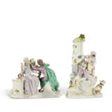 A MEISSEN PORCELAIN GROUP OF 'THE LISTENER AT THE WELL' - Foto 3