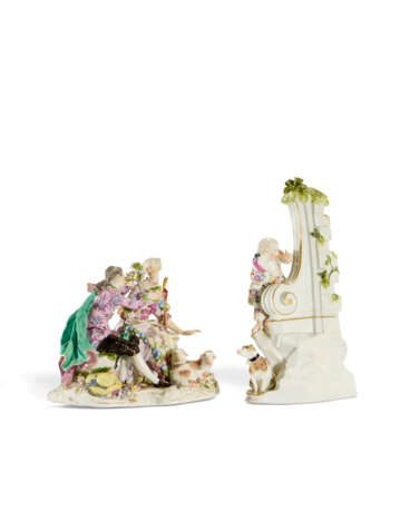 A MEISSEN PORCELAIN GROUP OF 'THE LISTENER AT THE WELL' - Foto 4