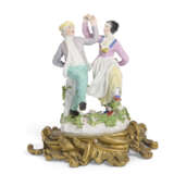 AN ORMOLU-MOUNTED MEISSEN PORCELAIN GROUP OF A DANCING COUPLE - photo 1