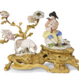 AN ORMOLU-MOUNTED MEISSEN PORCELAIN FIGURE OF A SHEPHERD AND A MODEL OF A SHEEP - фото 1