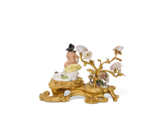 AN ORMOLU-MOUNTED MEISSEN PORCELAIN FIGURE OF A SHEPHERD AND A MODEL OF A SHEEP - фото 2