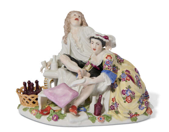 A MEISSEN PORCELAIN GROUP OF ‘THE GOUT SUFFERER’ - Foto 1