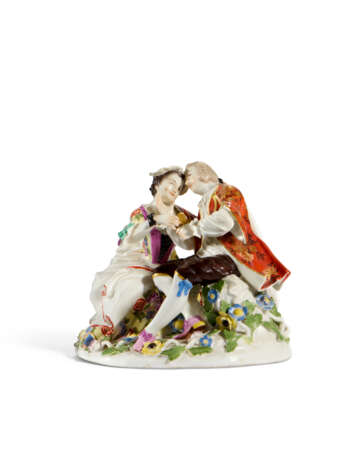 A MEISSEN PORCELAIN GROUP OF LOVERS TAKING SNUFF - Foto 4