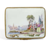 A GILT-METAL-MOUNTED MEISSEN PORCELAIN RECTANGULAR SNUFF-BOX AND COVER - фото 5