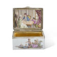 A MEISSEN PORCELAIN SILVER-MOUNTED RECTANGULAR SNUFF-BOX AND COVER - Auktionspreise